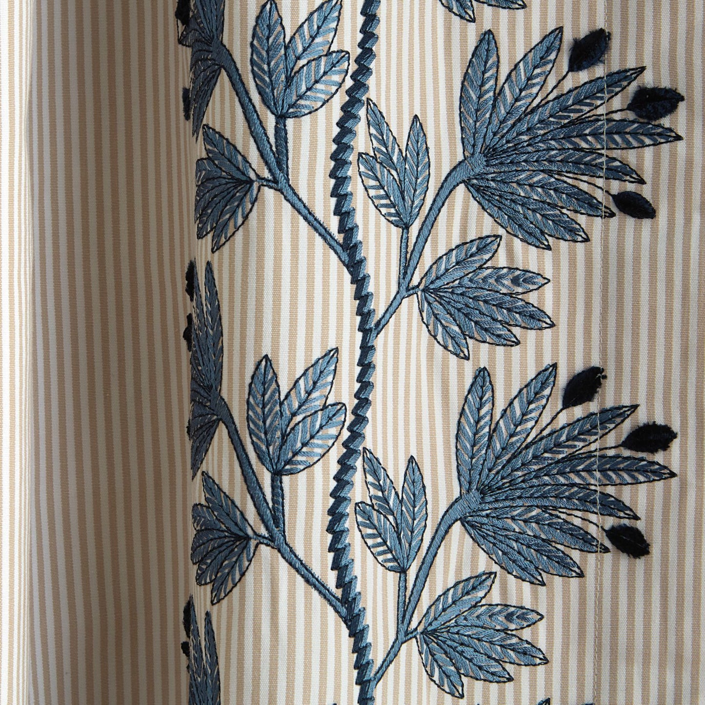Apolline Embroidered Stripe Drapery Panel