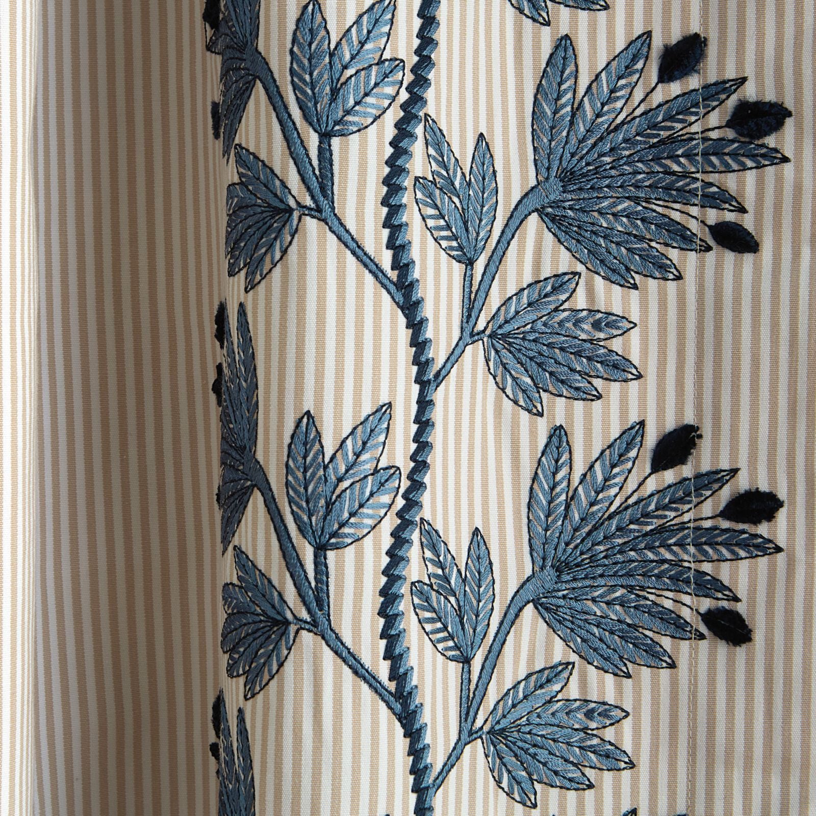 Apolline Embroidered Stripe Drapery Panel