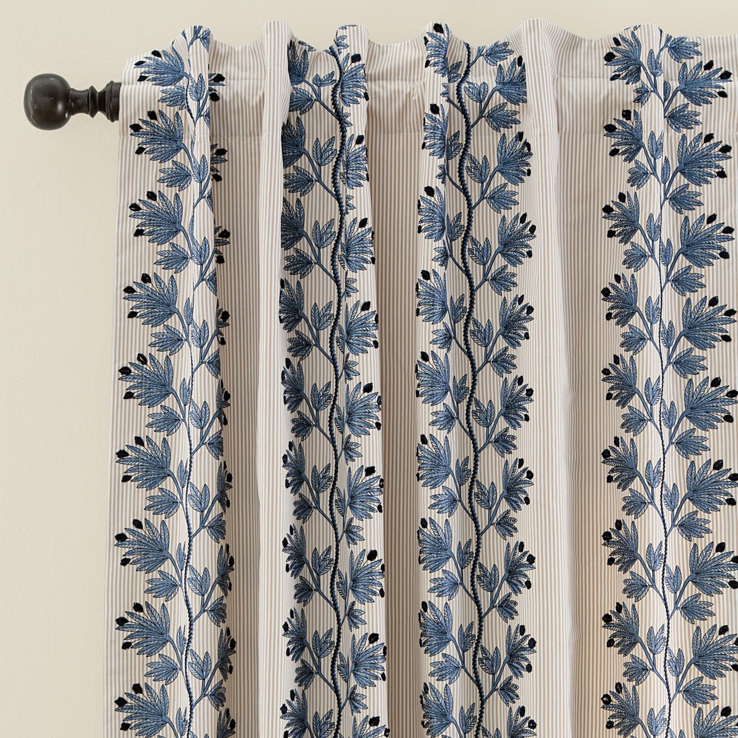 Apolline Embroidered Stripe Drapery Panel