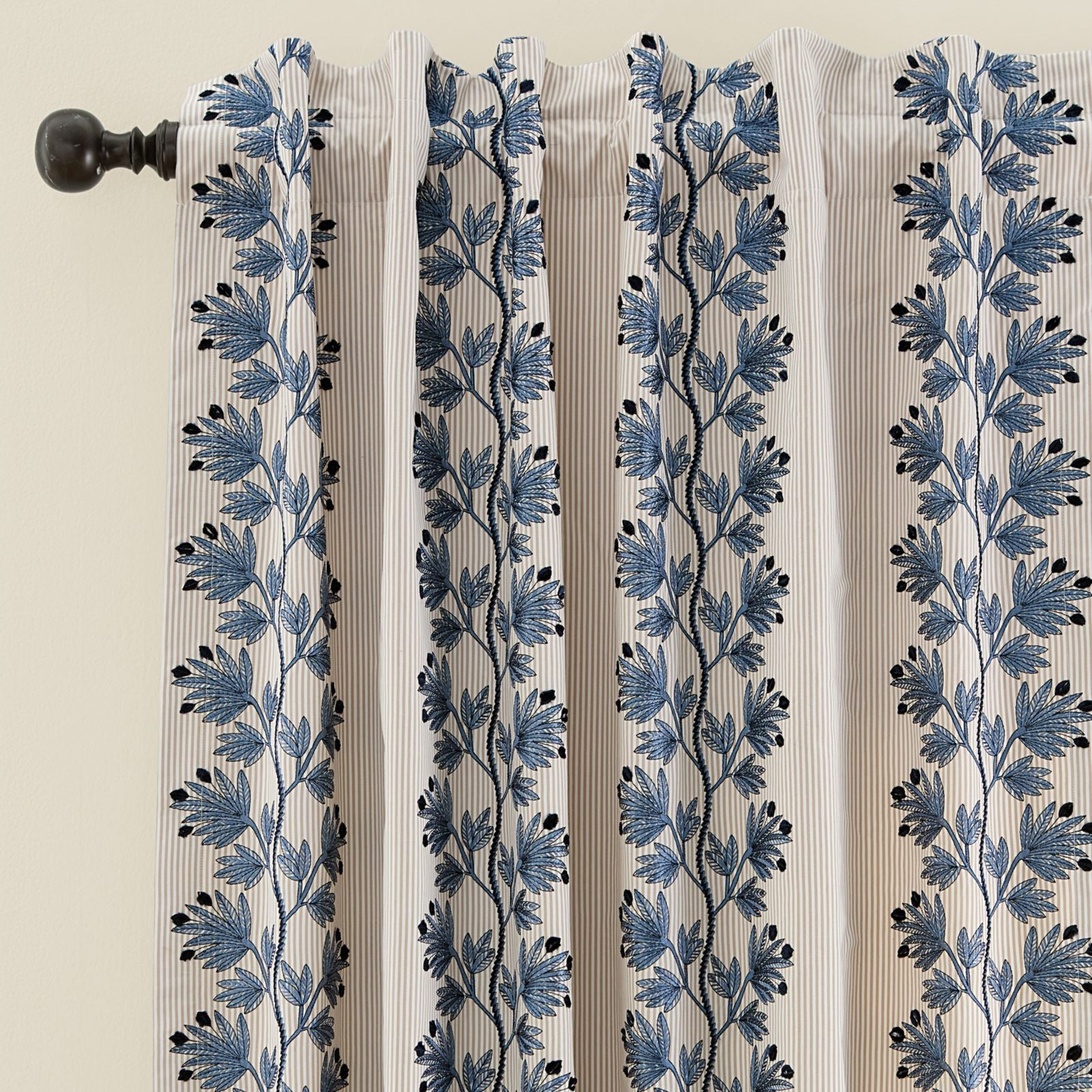 Apolline Embroidered Stripe Drapery Panel