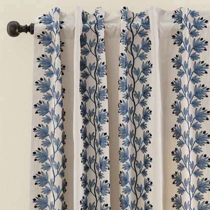 Apolline Embroidered Stripe Drapery Panel