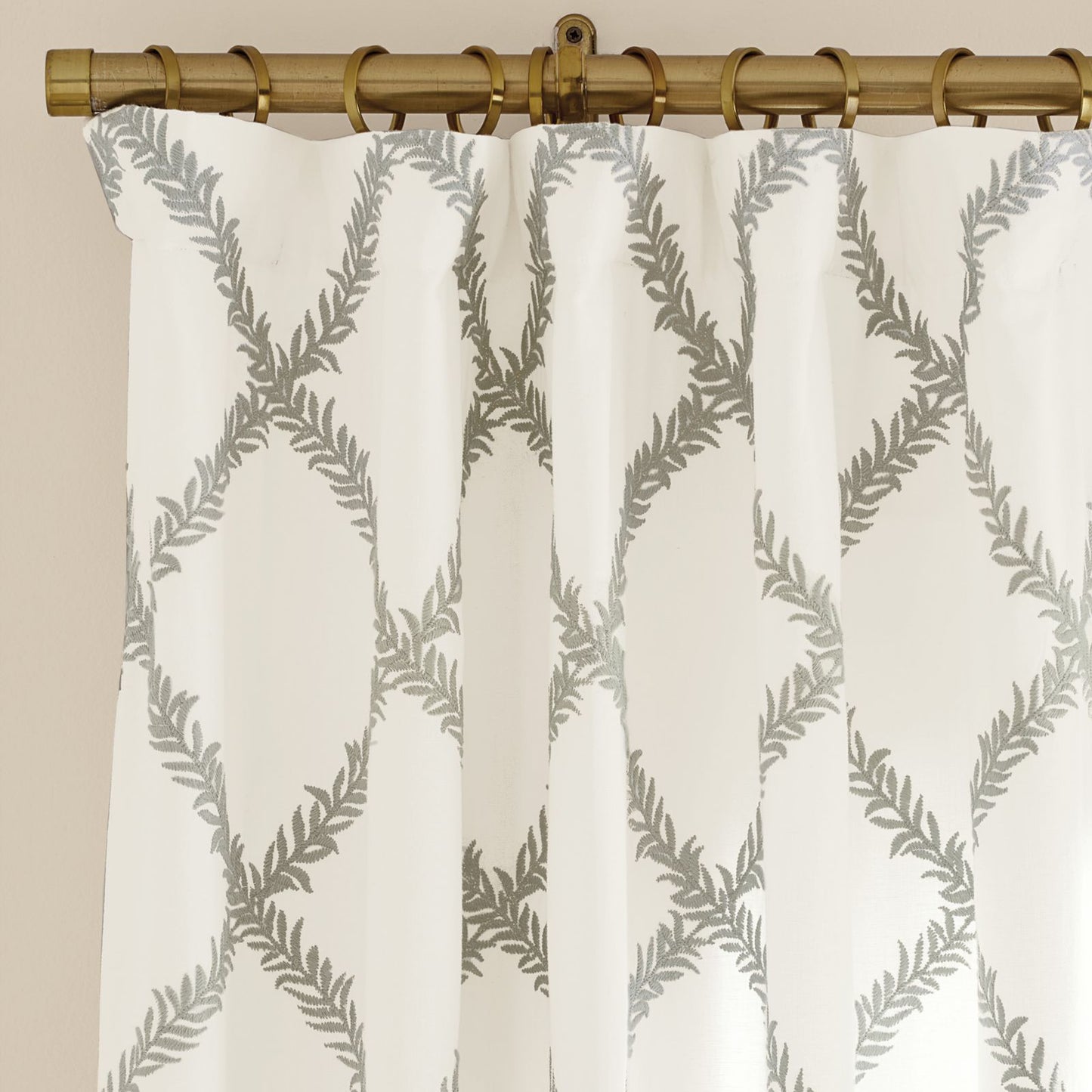 Lucian Embroidered Trellis Drapery Panel
