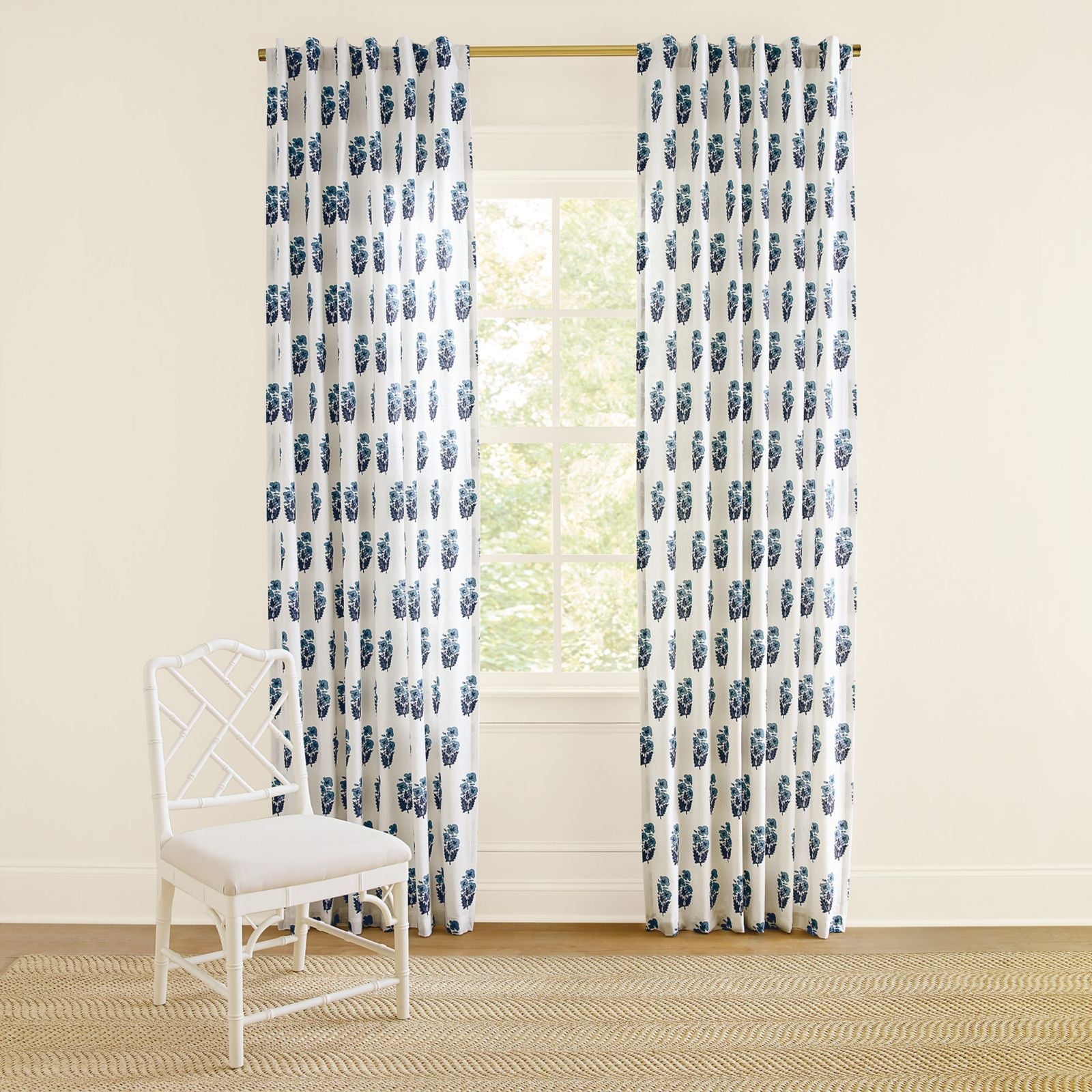 Leila Block Print Drapery Panel