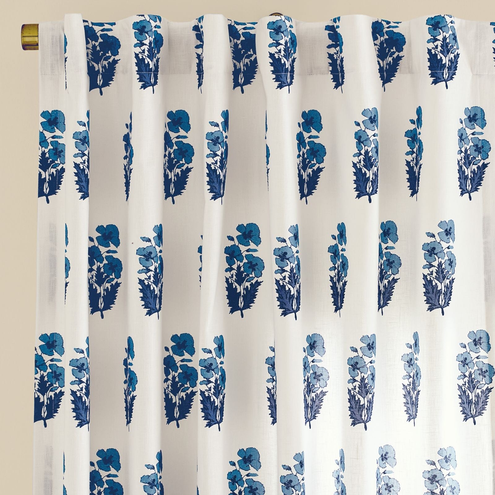 Leila Block Print Drapery Panel