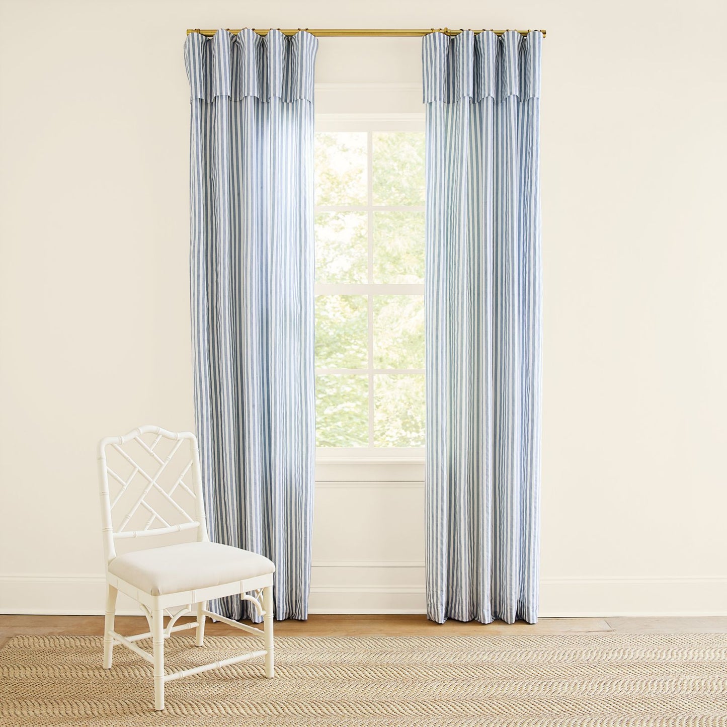 Classic Stripe Ruffled Drapery Panel