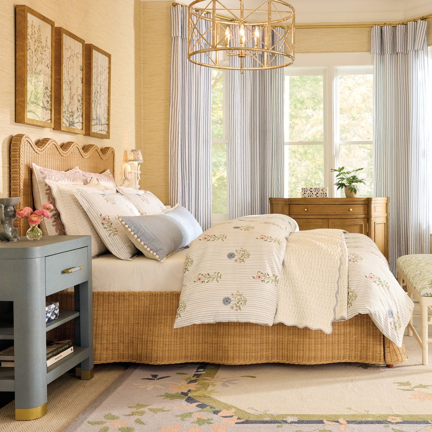 Classic Stripe Ruffled Drapery Panel