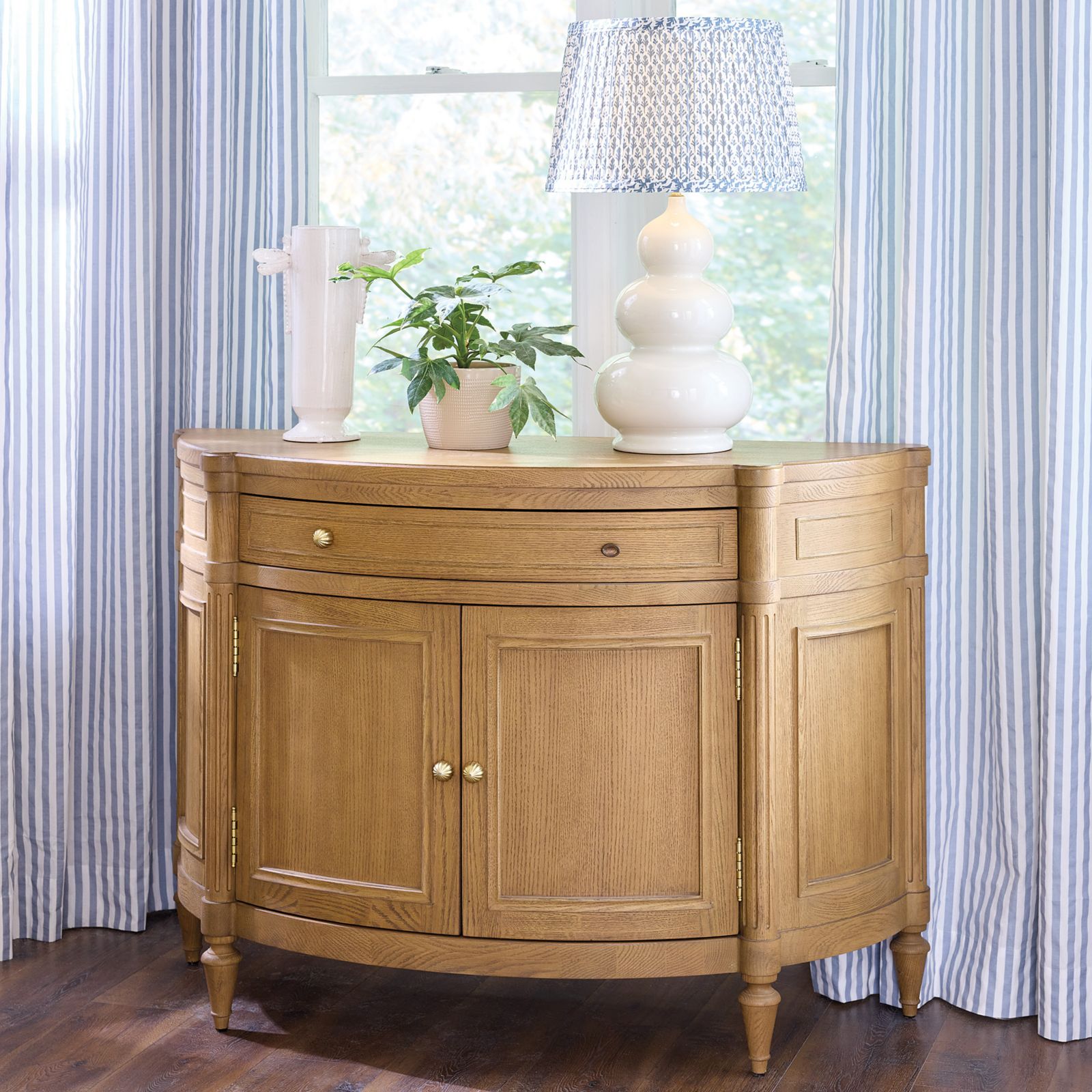 Classic Stripe Ruffled Drapery Panel