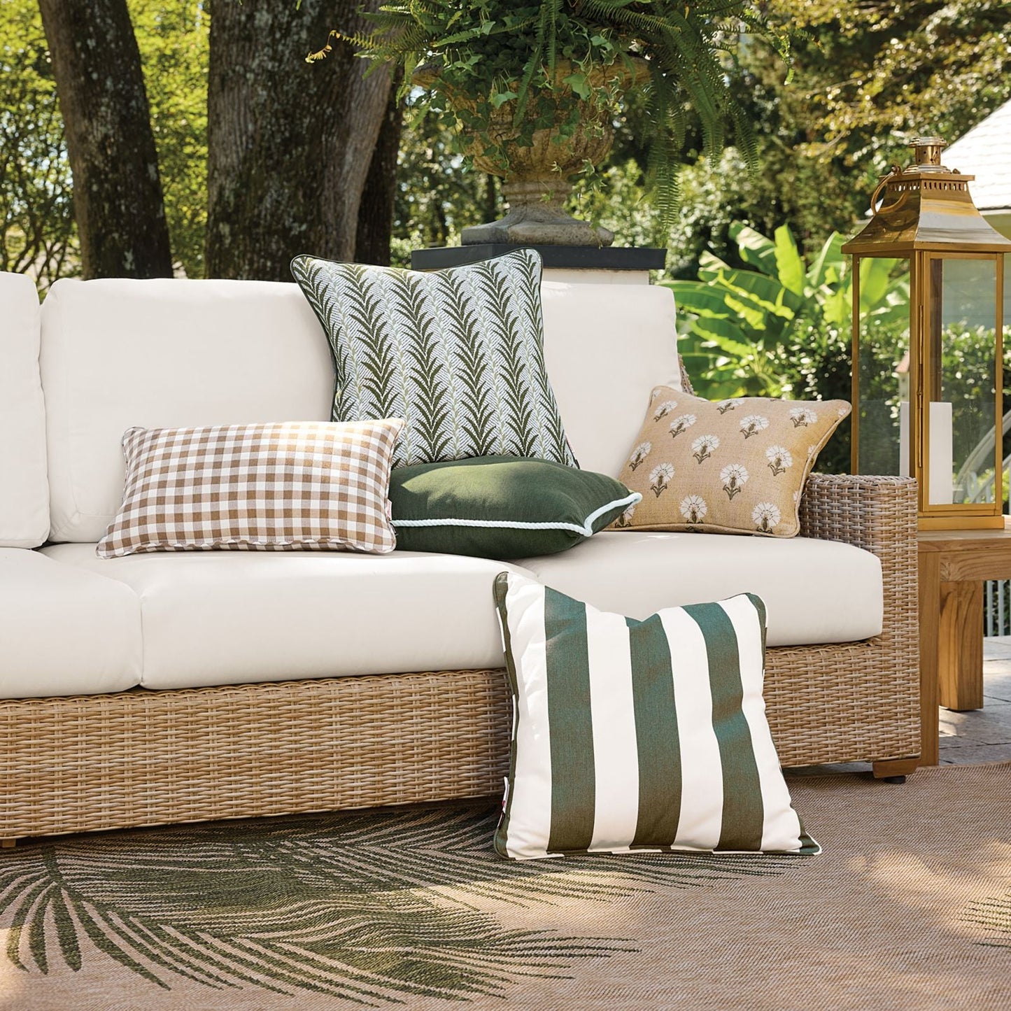 Acanthus Stripe Sunbrella® Outdoor Pillow