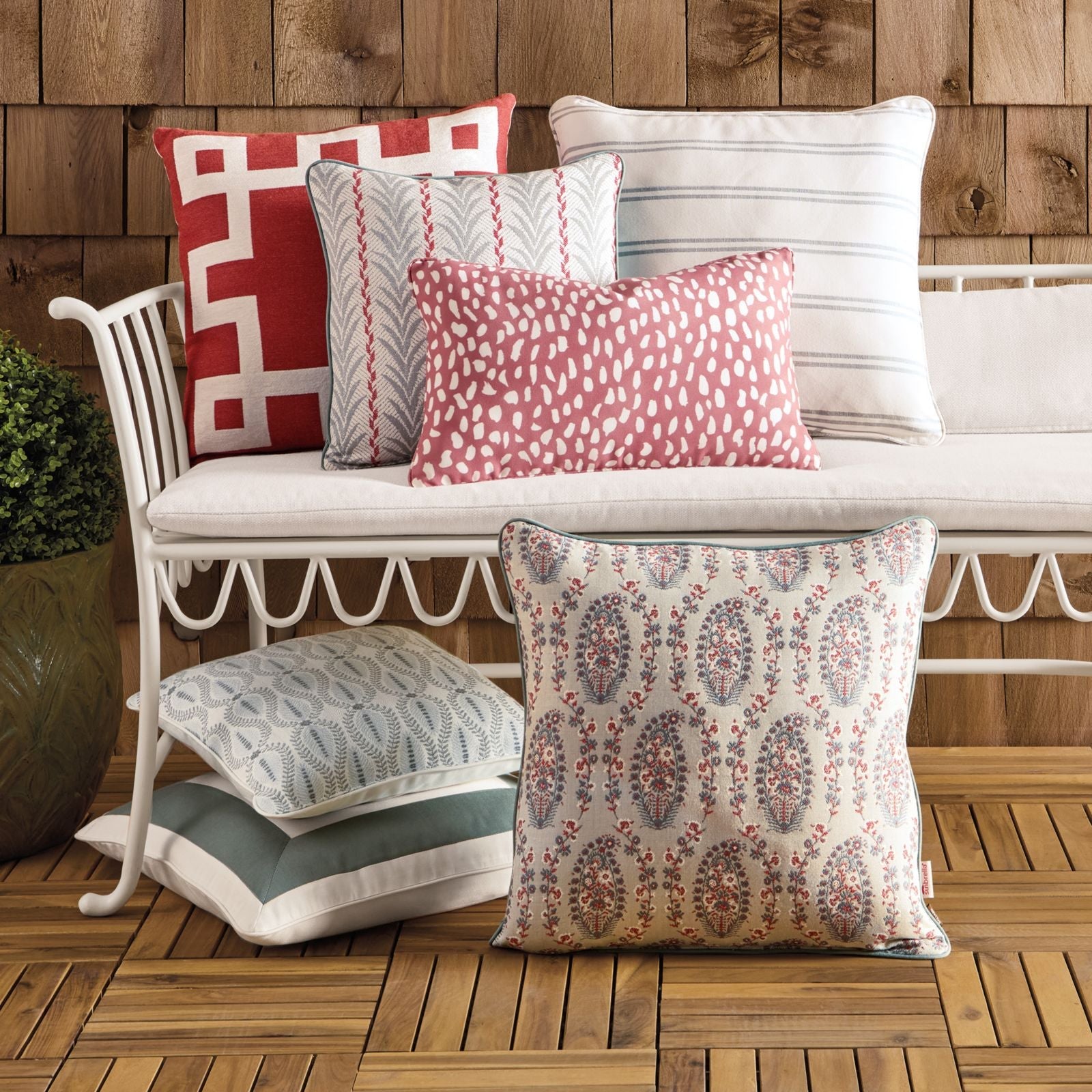 Acanthus Stripe Sunbrella® Outdoor Pillow