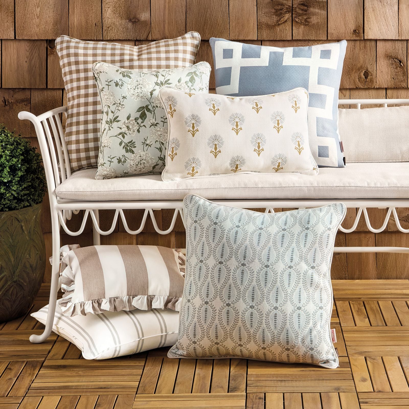 Peonies Sunbrella® Outdoor Pillow