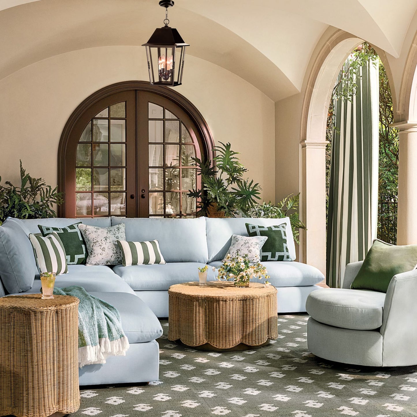 Peonies Sunbrella® Outdoor Pillow