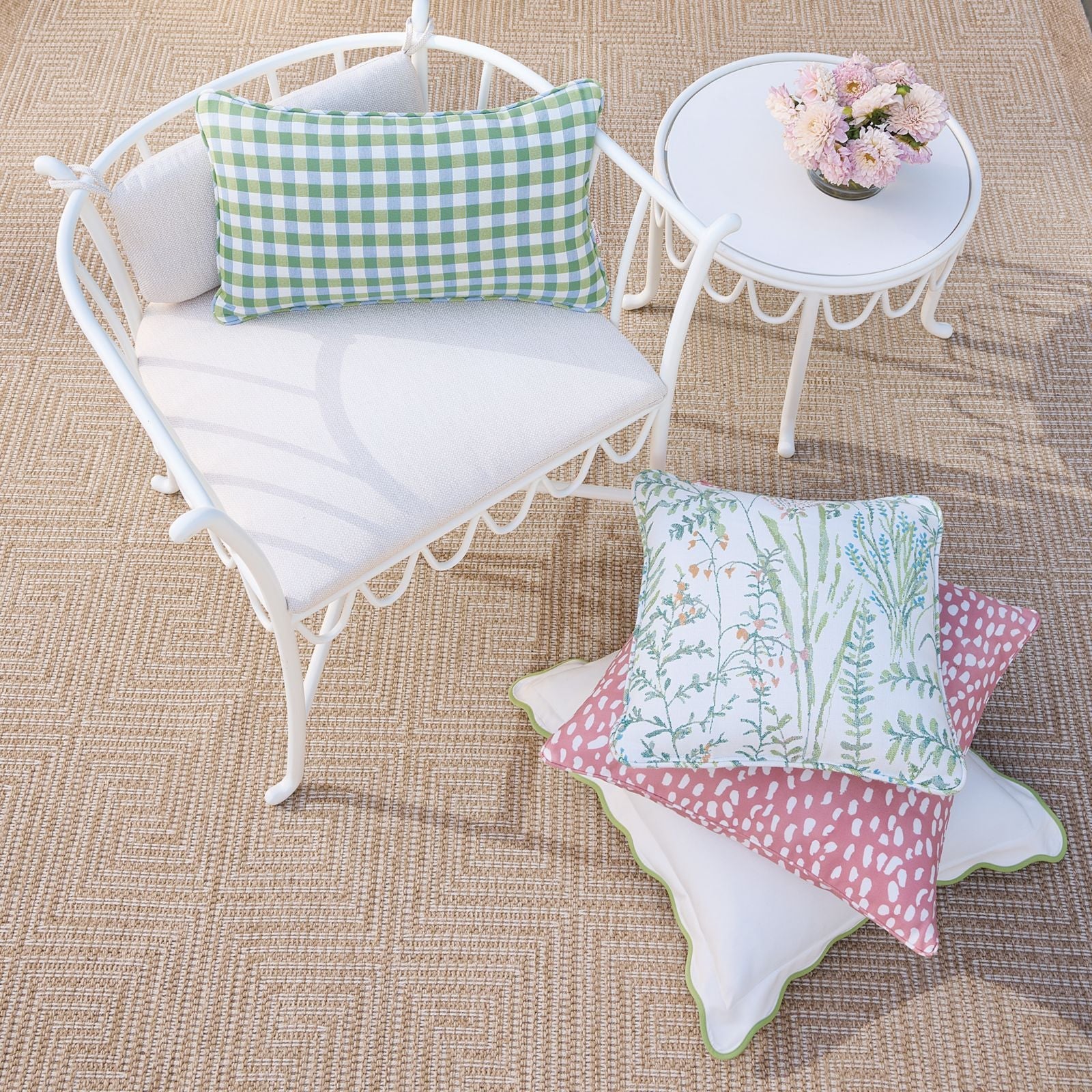 Gale Check Sunbrella® Outdoor Pillow