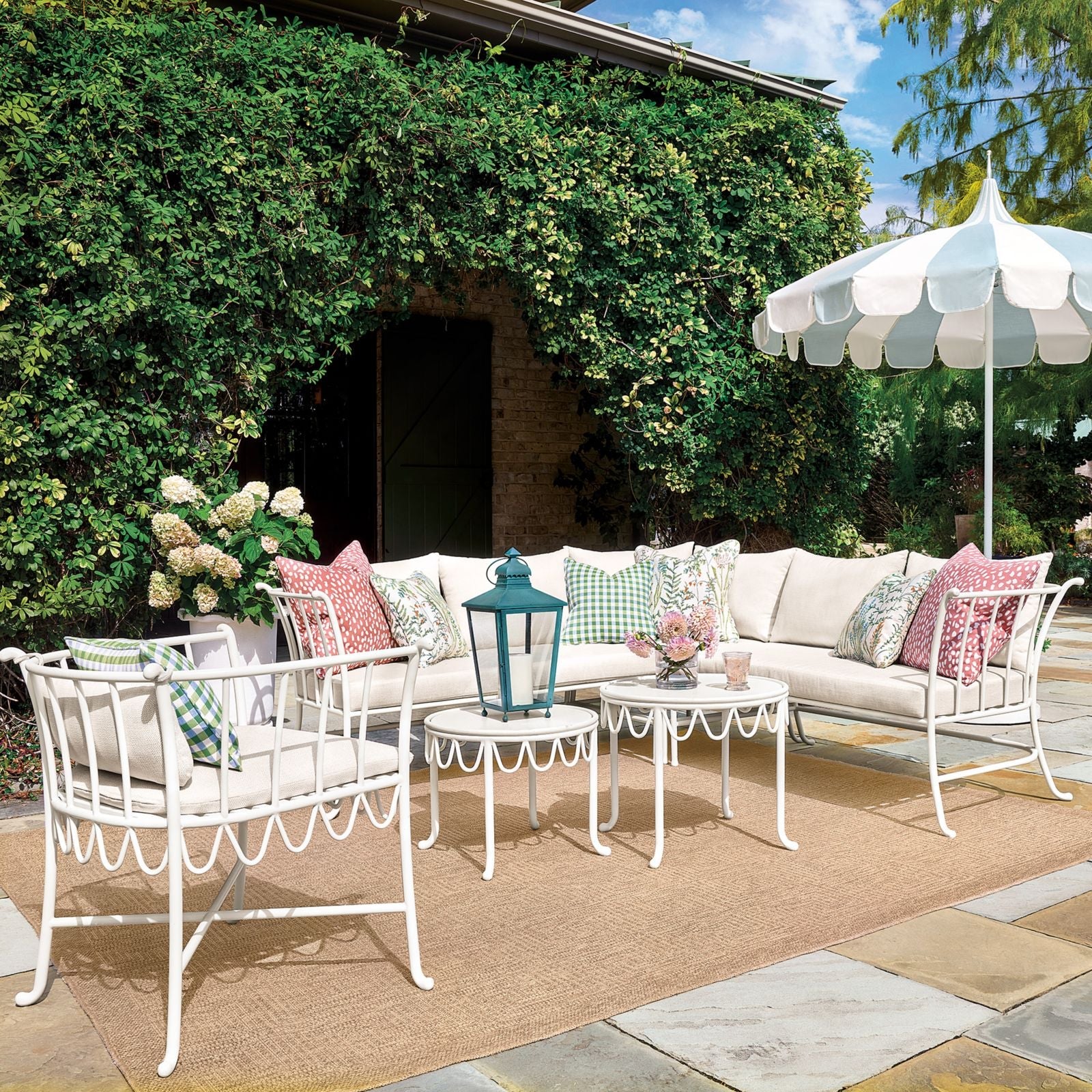 Gale Check Sunbrella® Outdoor Pillow