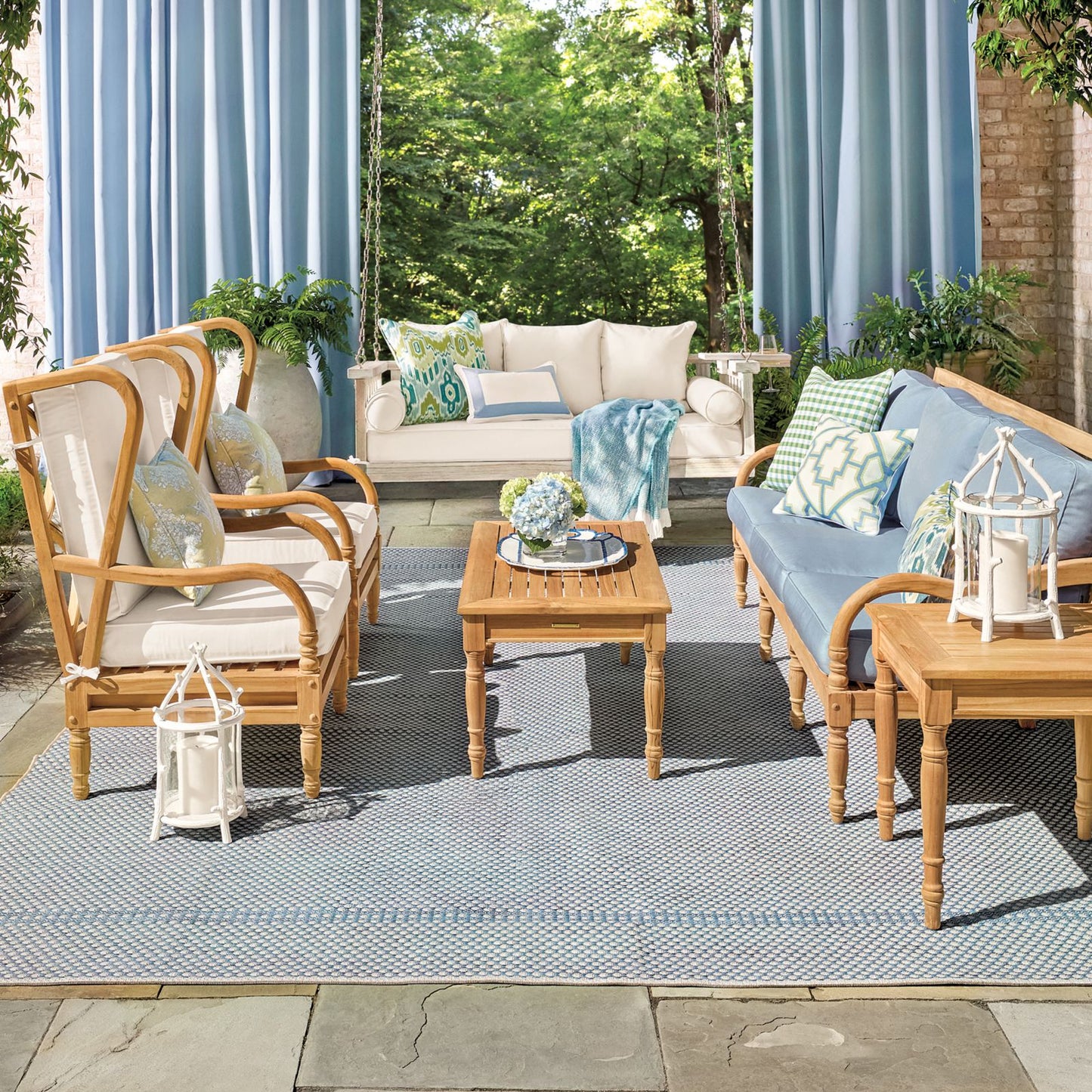 Gale Check Sunbrella® Outdoor Pillow