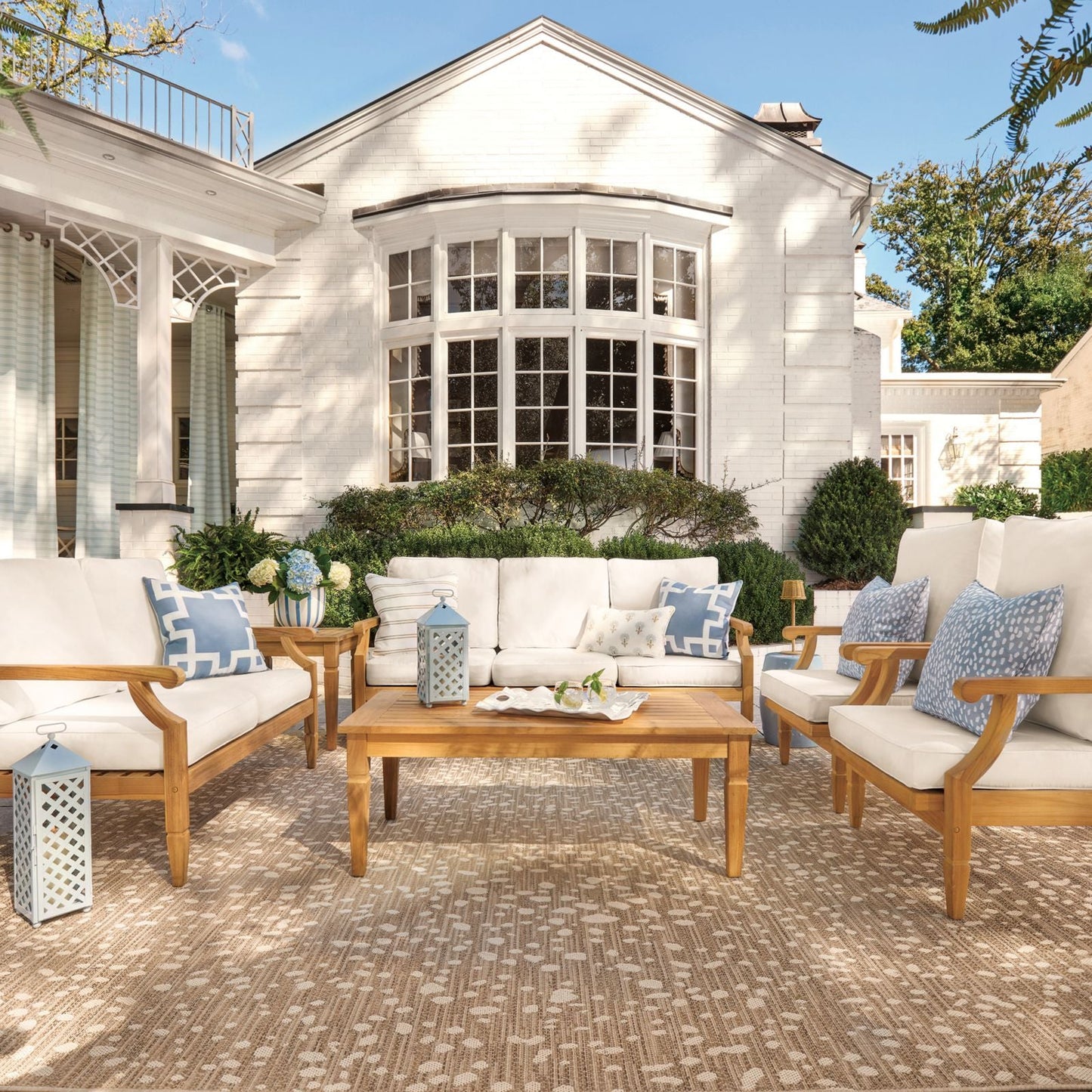 Greek Key Sunbrella® Outdoor Pillow