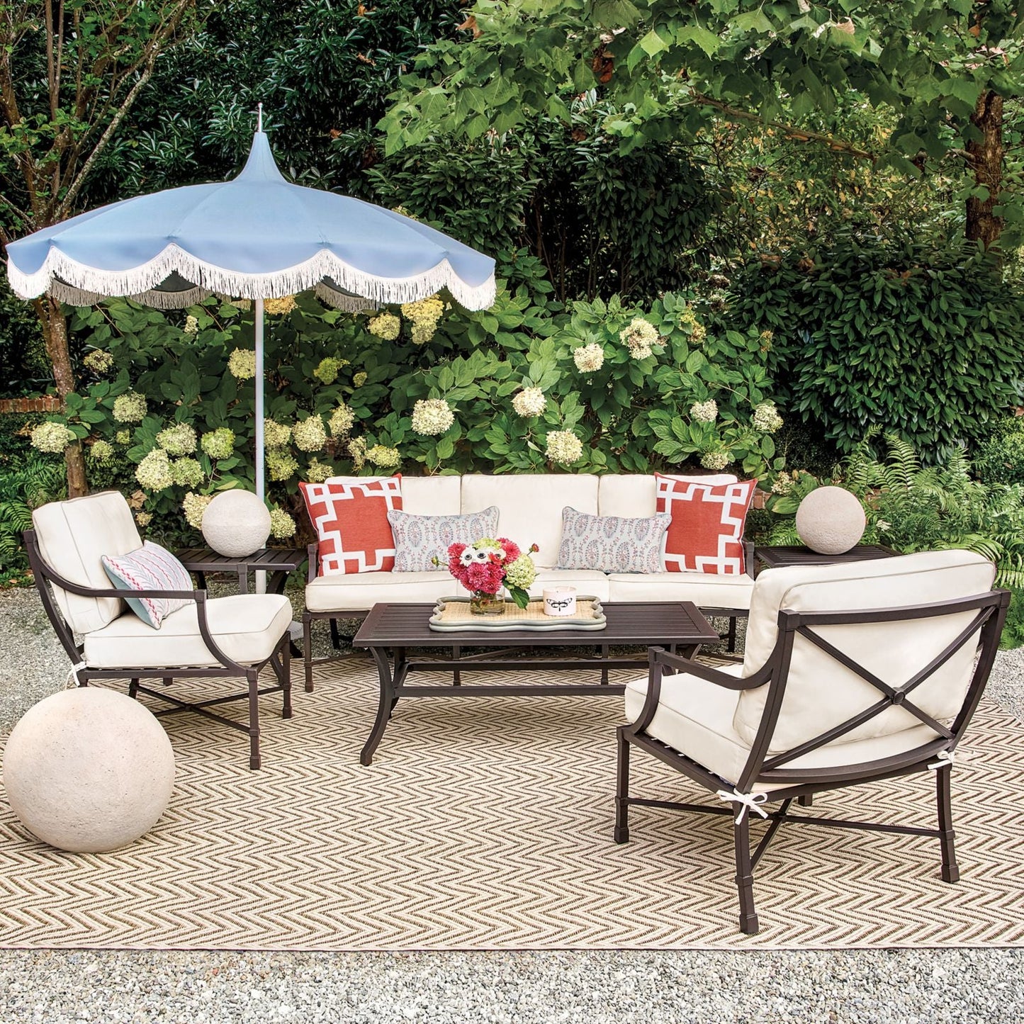 Greek Key Sunbrella® Outdoor Pillow