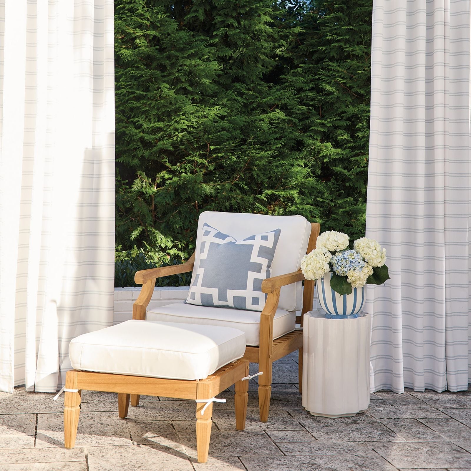 Greek Key Sunbrella® Outdoor Pillow