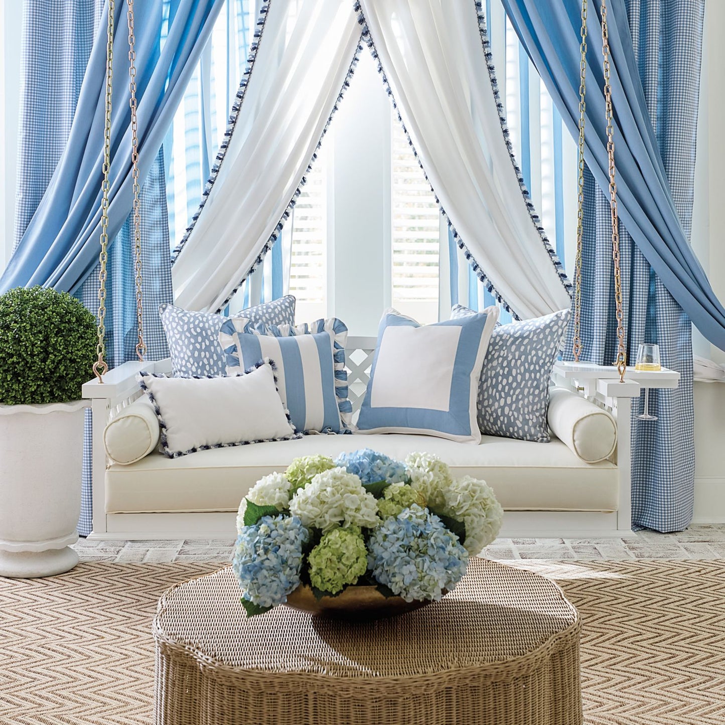 Tassel Trim Sunbrella® Outdoor Pillow