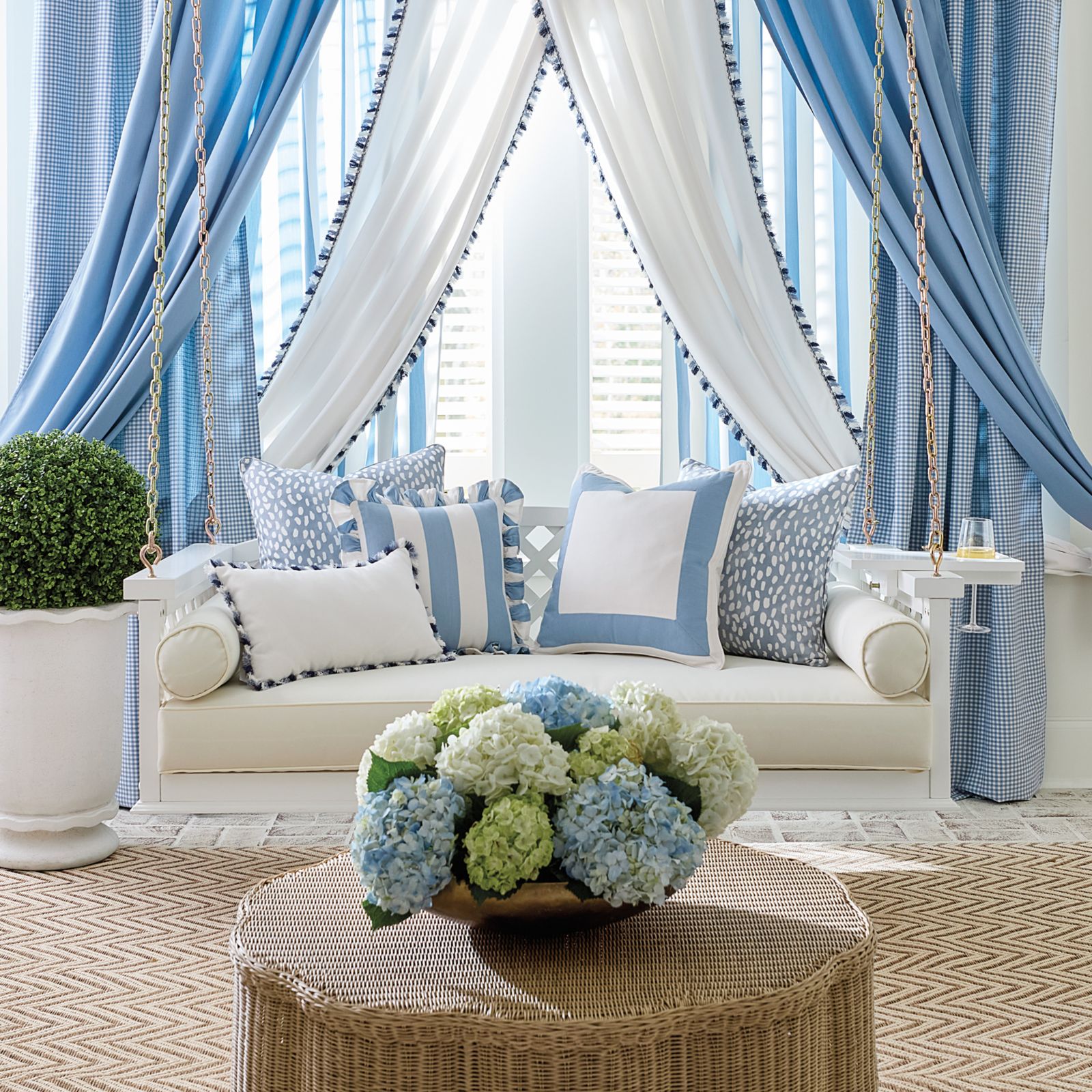 Tassel Trim Sunbrella® Outdoor Pillow