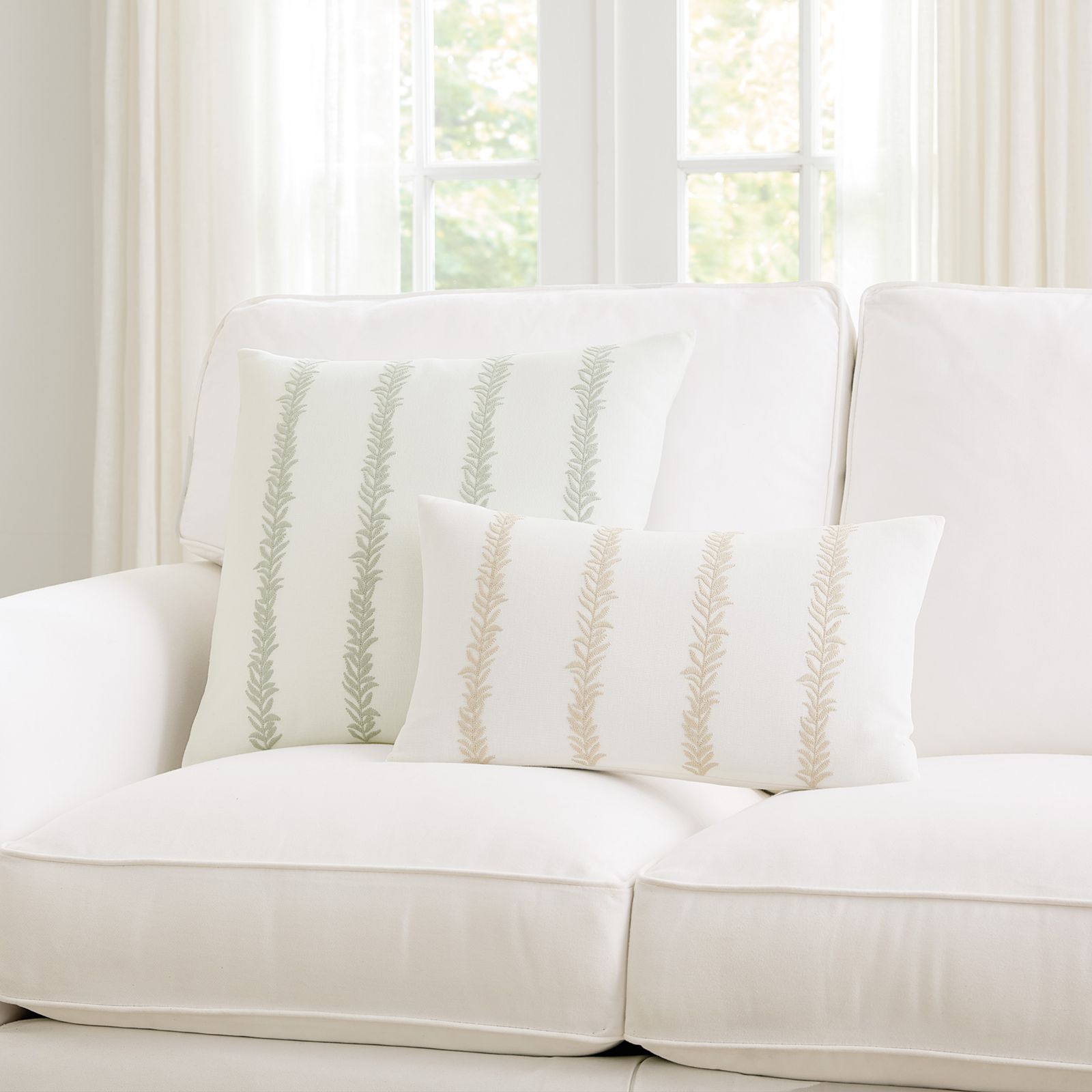 Lucian Embroidered Stripe Pillow