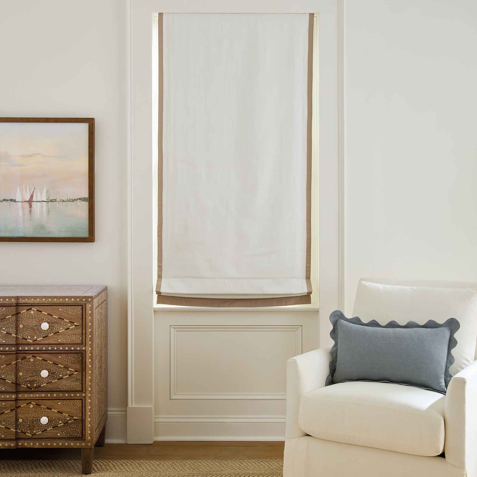 Bordered Relaxed Roman Shade - Custom
