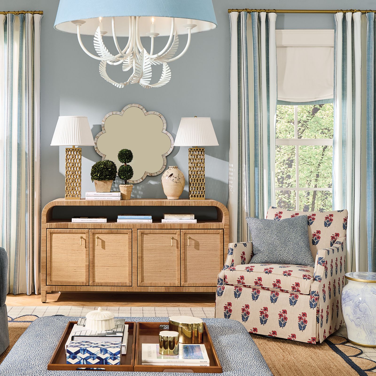 Bordered Relaxed Roman Shade - Custom