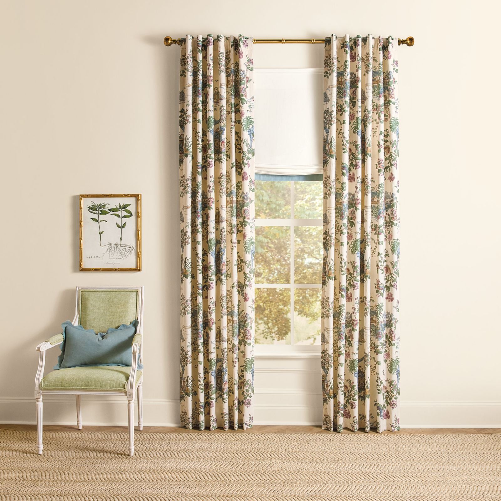 Bordered Relaxed Roman Shade - Custom