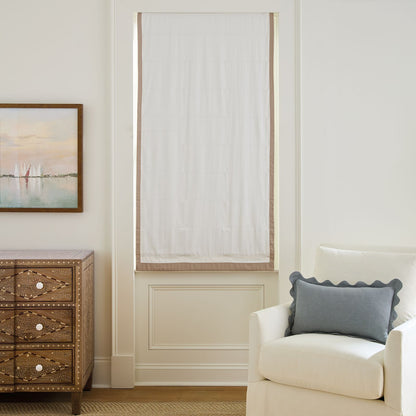 Bordered Flat Front Roman Shade - Custom