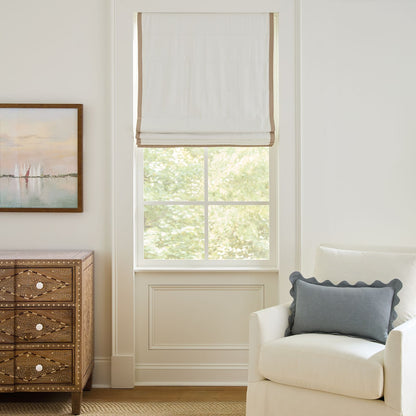 Bordered Flat Front Roman Shade - Custom