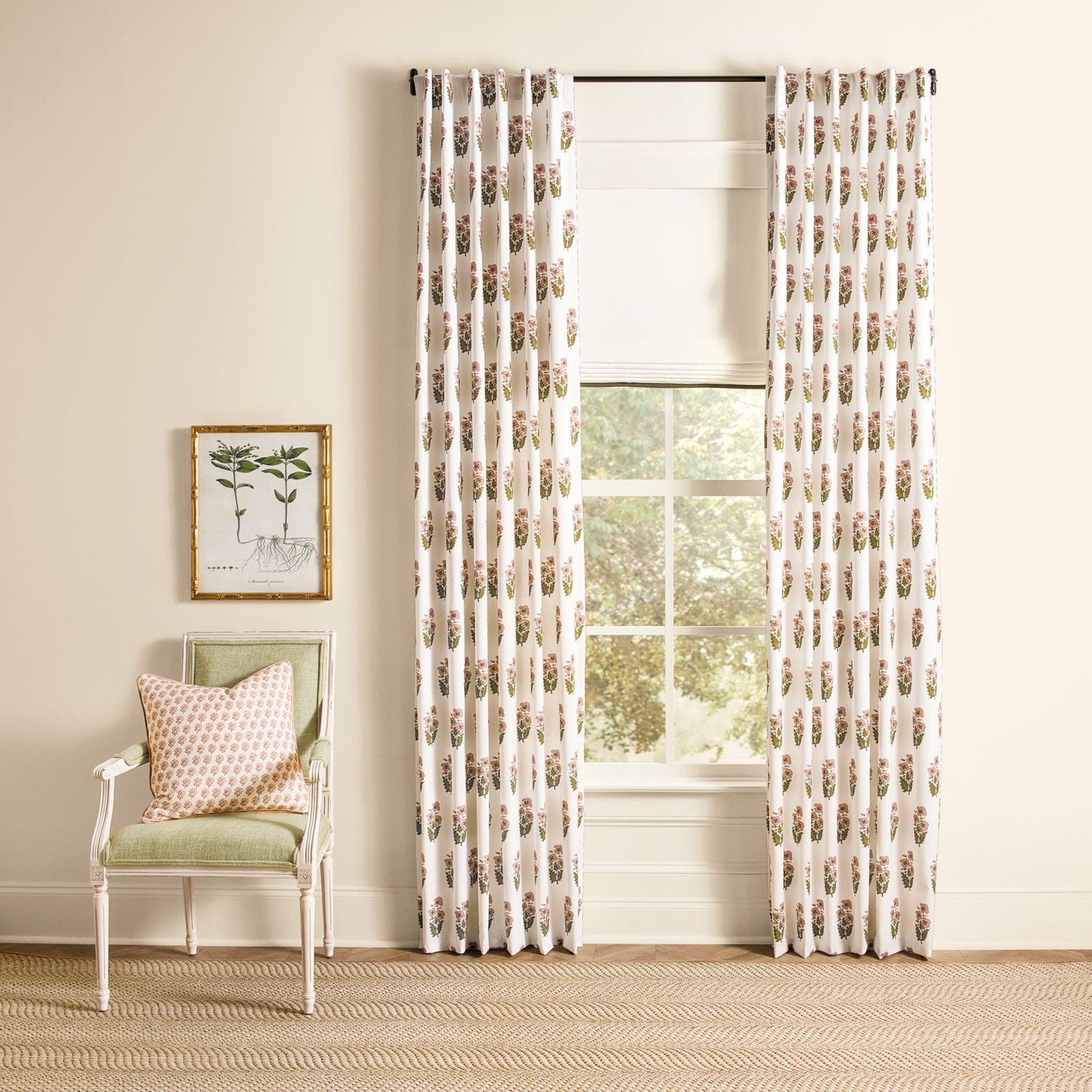 Bordered Flat Front Roman Shade - Custom
