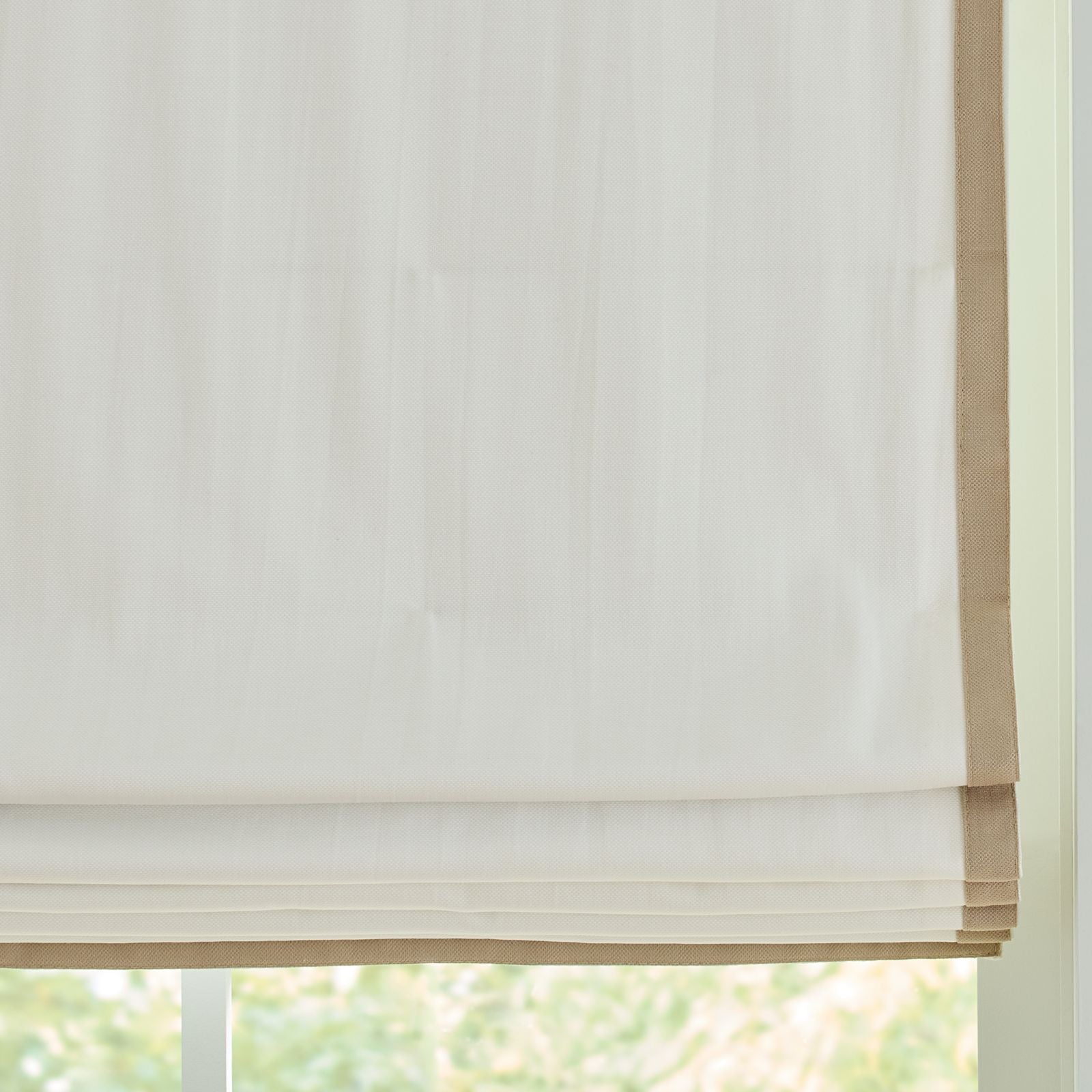 Bordered Flat Front Roman Shade - Custom