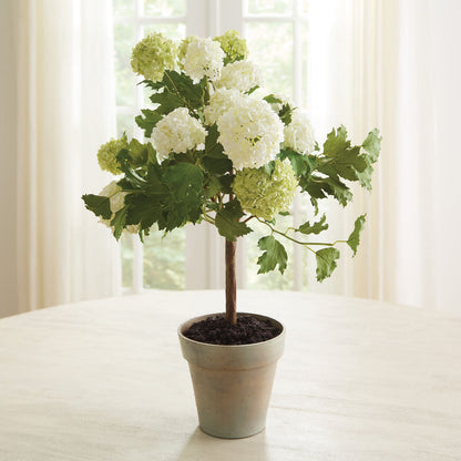 Faux Snowball Potted Tree