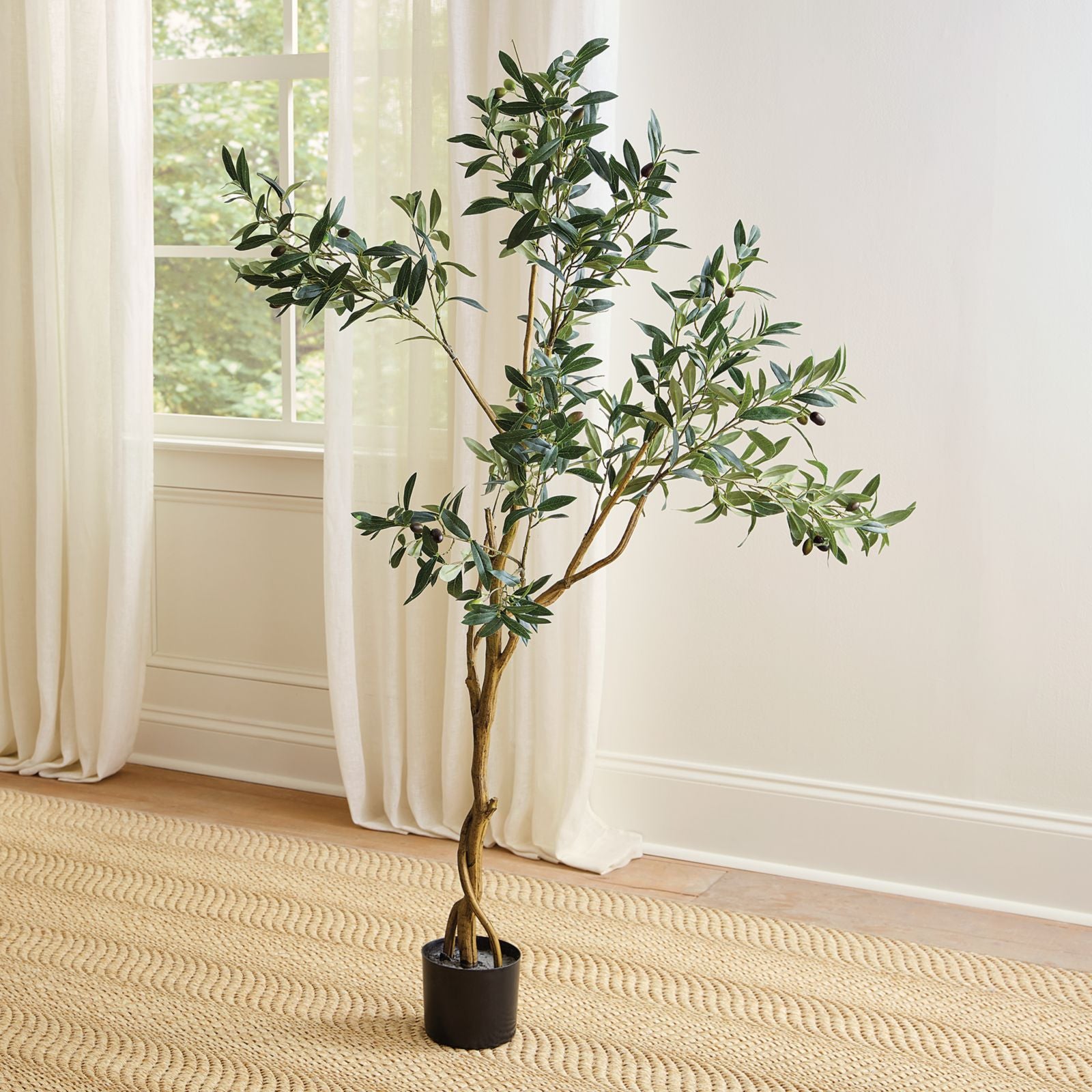 Faux Tall Olive Leaf Tree