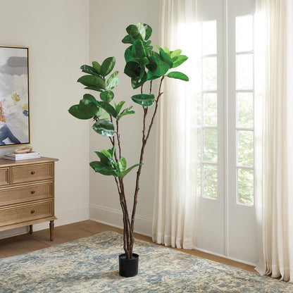 Faux Tall Rubber Leaf Tree