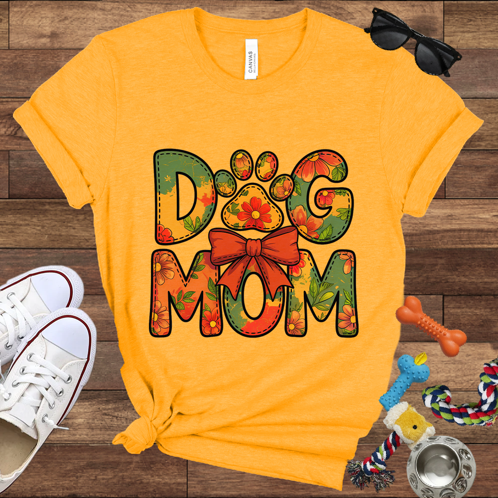 Floral Dog Mom - Bella Canvas Tshirt - Gift for Dog Mom