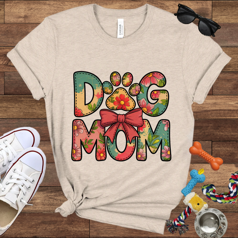 Floral Dog Mom - Bella Canvas Tshirt - Gift for Dog Mom