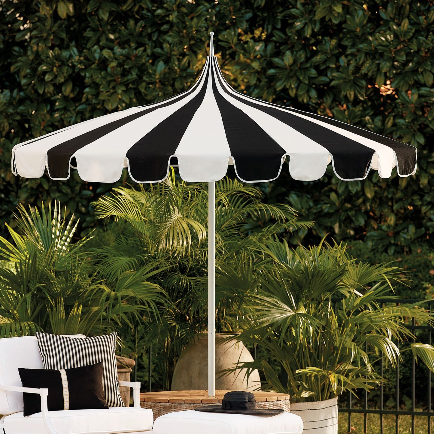Pacific Pagoda 8.5 ft Umbrella with Alternating Panels