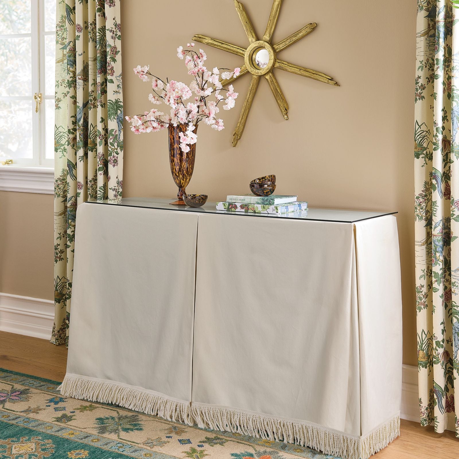 Essential Console Tablecloth Fringed