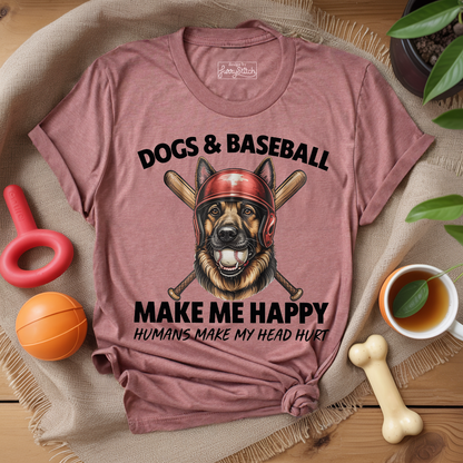 Dogs And Baseball T-shirt