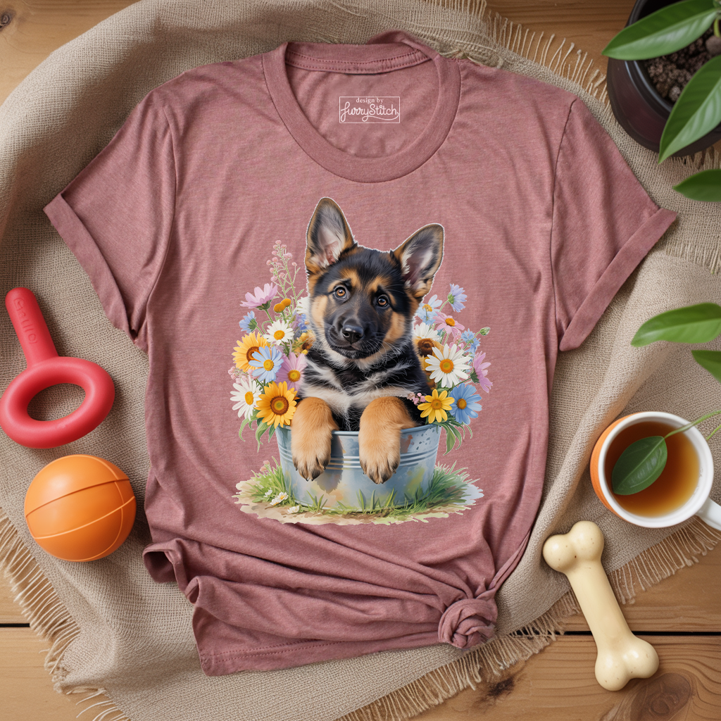 Flower Bucket Shepherd T-shirt
