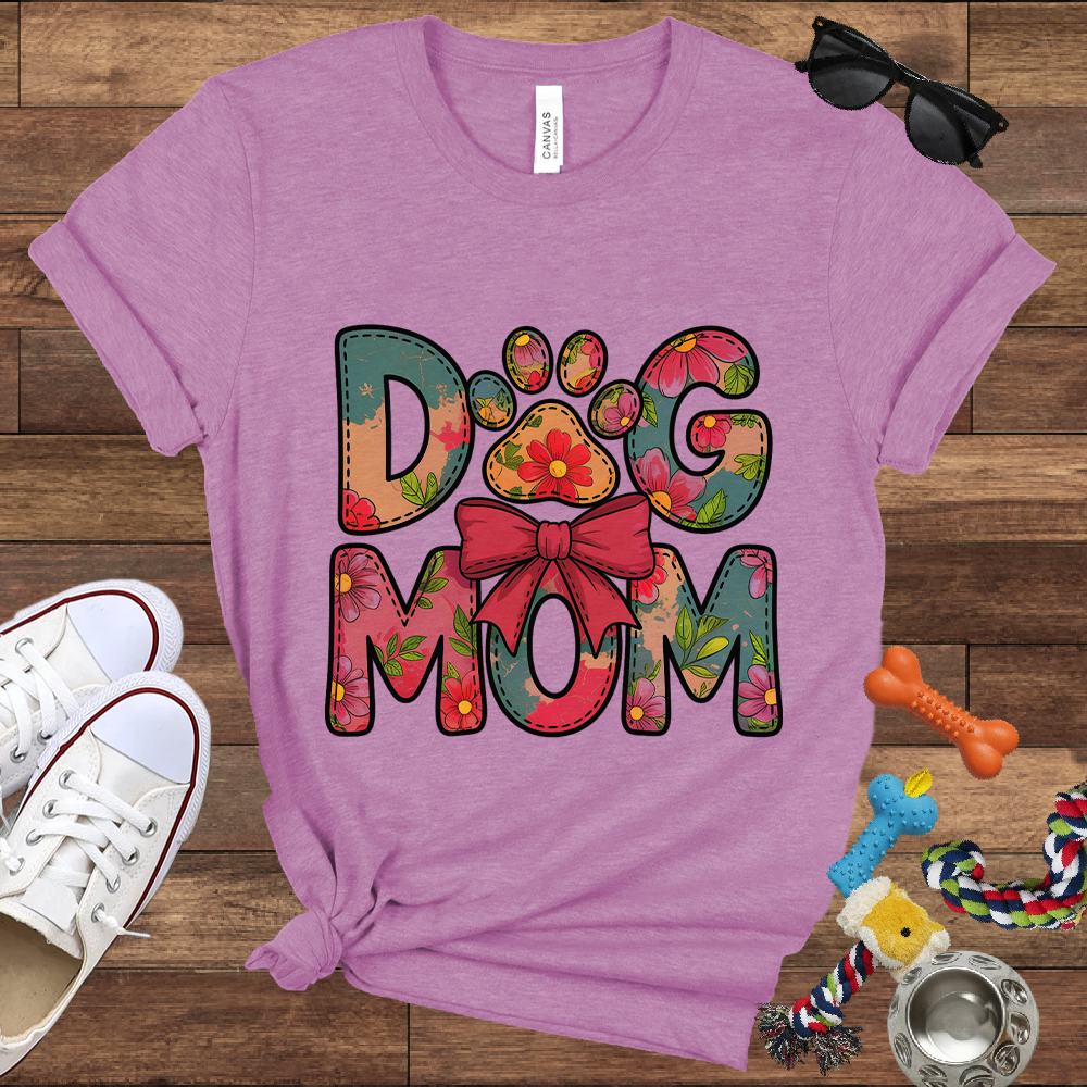 Floral Dog Mom - Bella Canvas Tshirt - Gift for Dog Mom