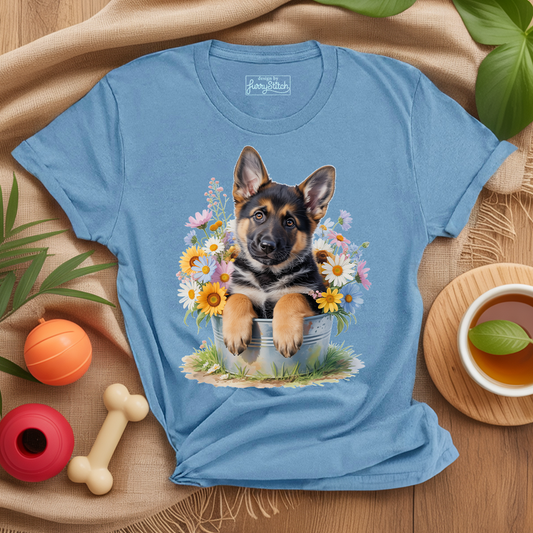 Flower Bucket Shepherd T-shirt