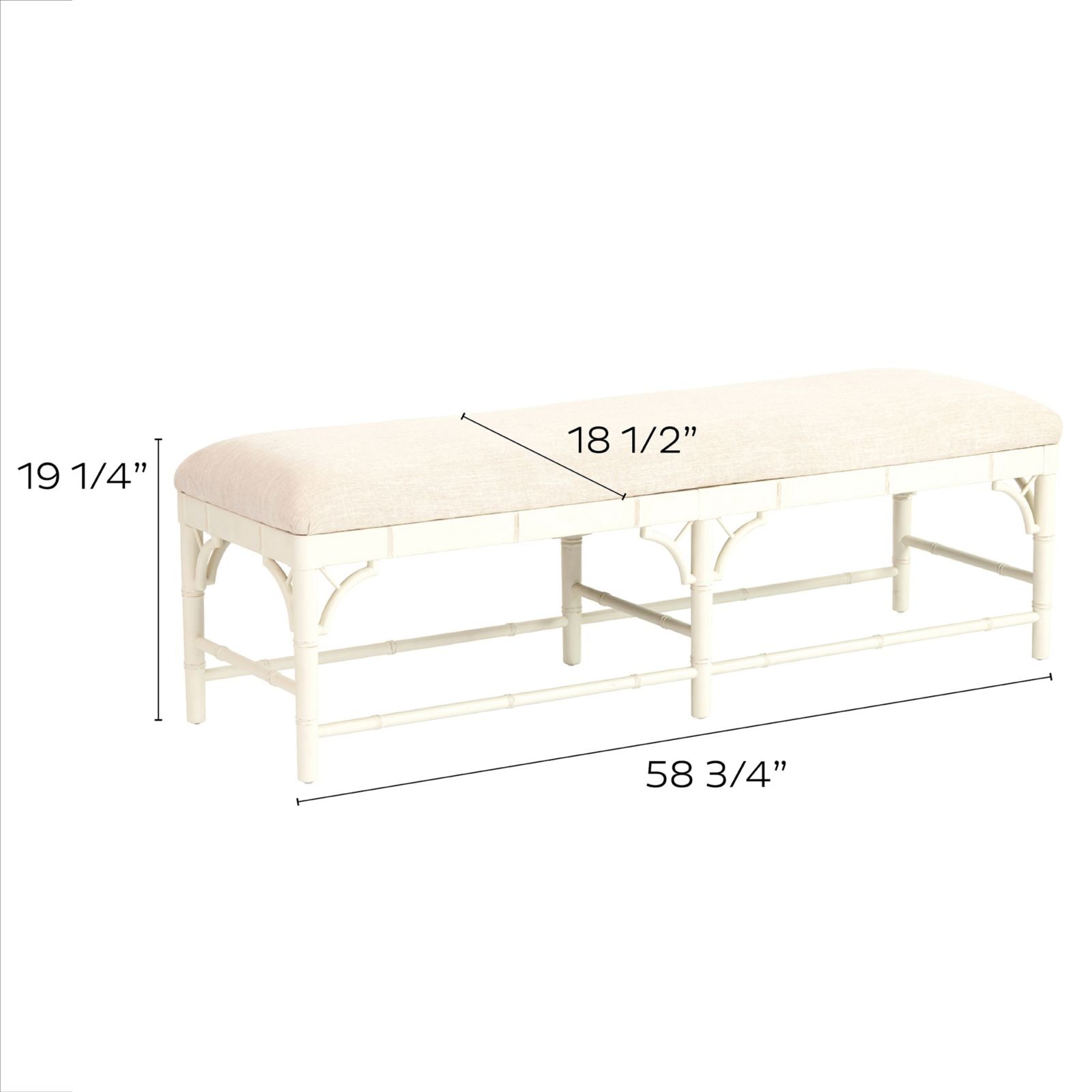 Dayna Bench with Sandberg Parchment Seat