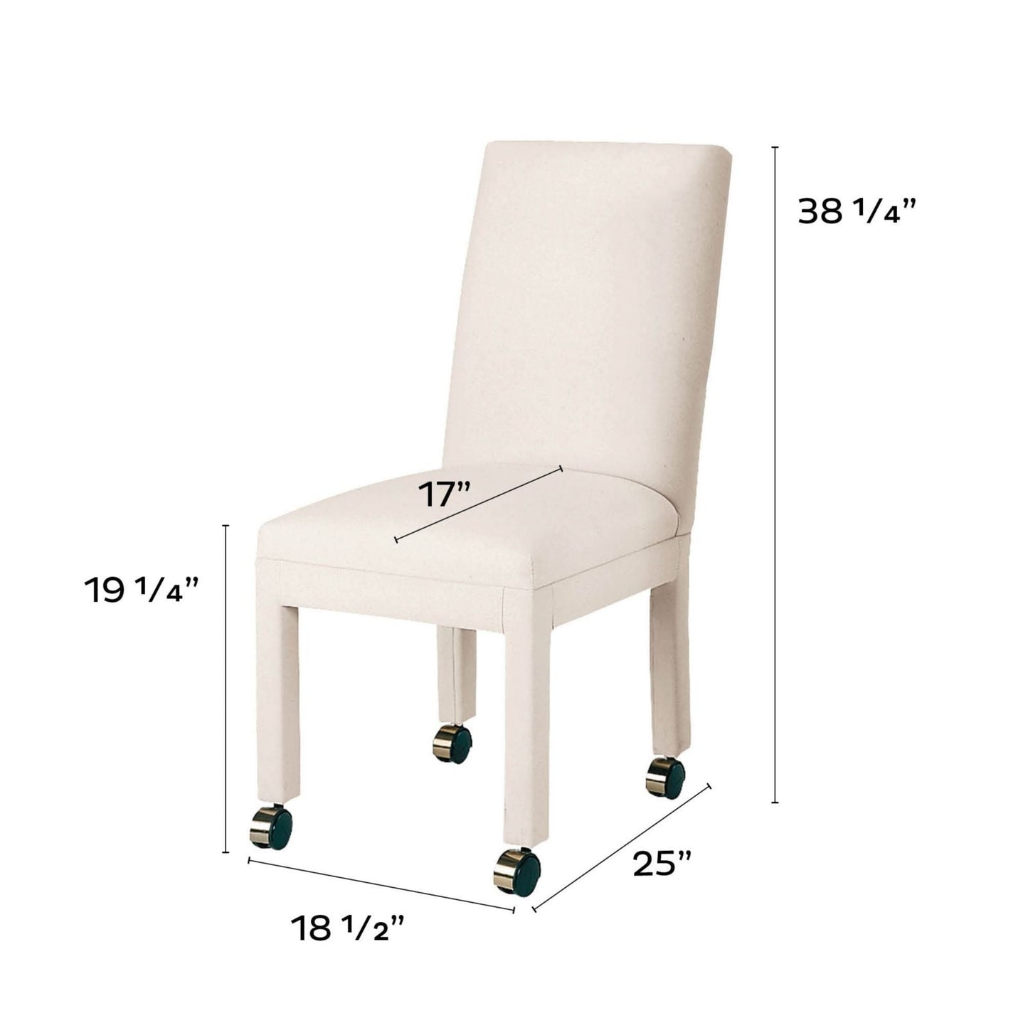 Parsons Chair Frame with Casters - Set of 2