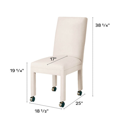 Parsons Chair Frame with Casters - Set of 2