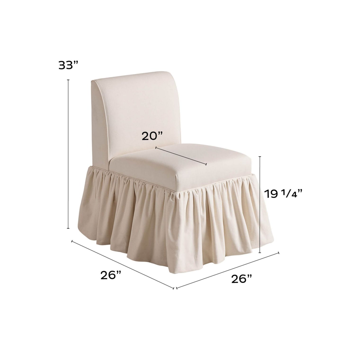 Bristol 20-Inch Bench with Ruffle Skirt