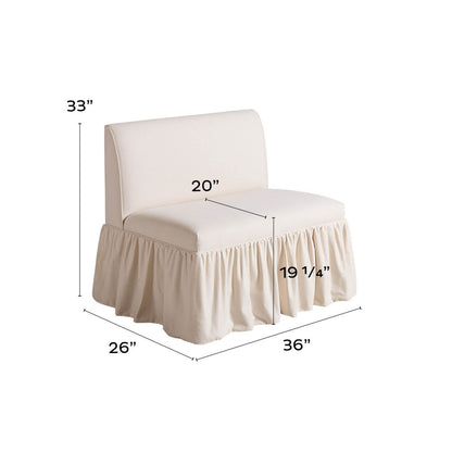 Bristol 36-Inch Bench with Ruffle Skirt