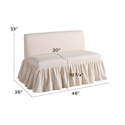 Bristol 48-Inch Bench with Ruffle Skirt