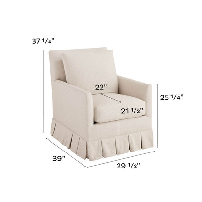 Suzanne Kasler Mathes Club Swivel Glider with Box Pleat Skirt