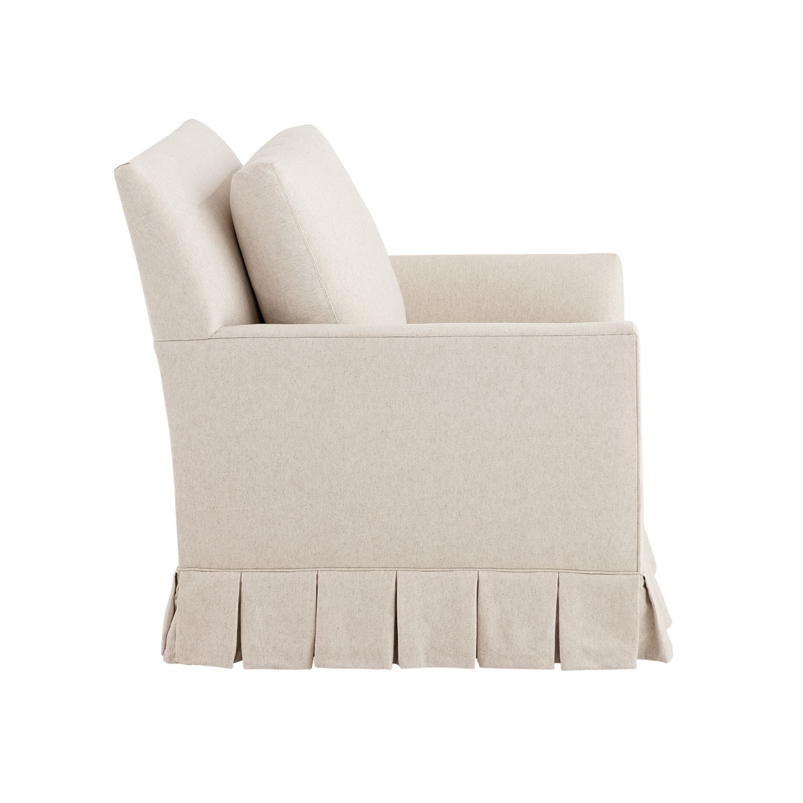 Suzanne Kasler Mathes Club Swivel Glider with Box Pleat Skirt